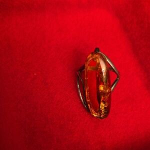 Amber Silver Ring